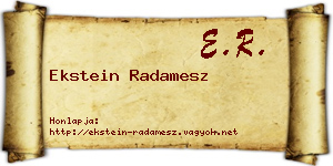 Ekstein Radamesz névjegykártya